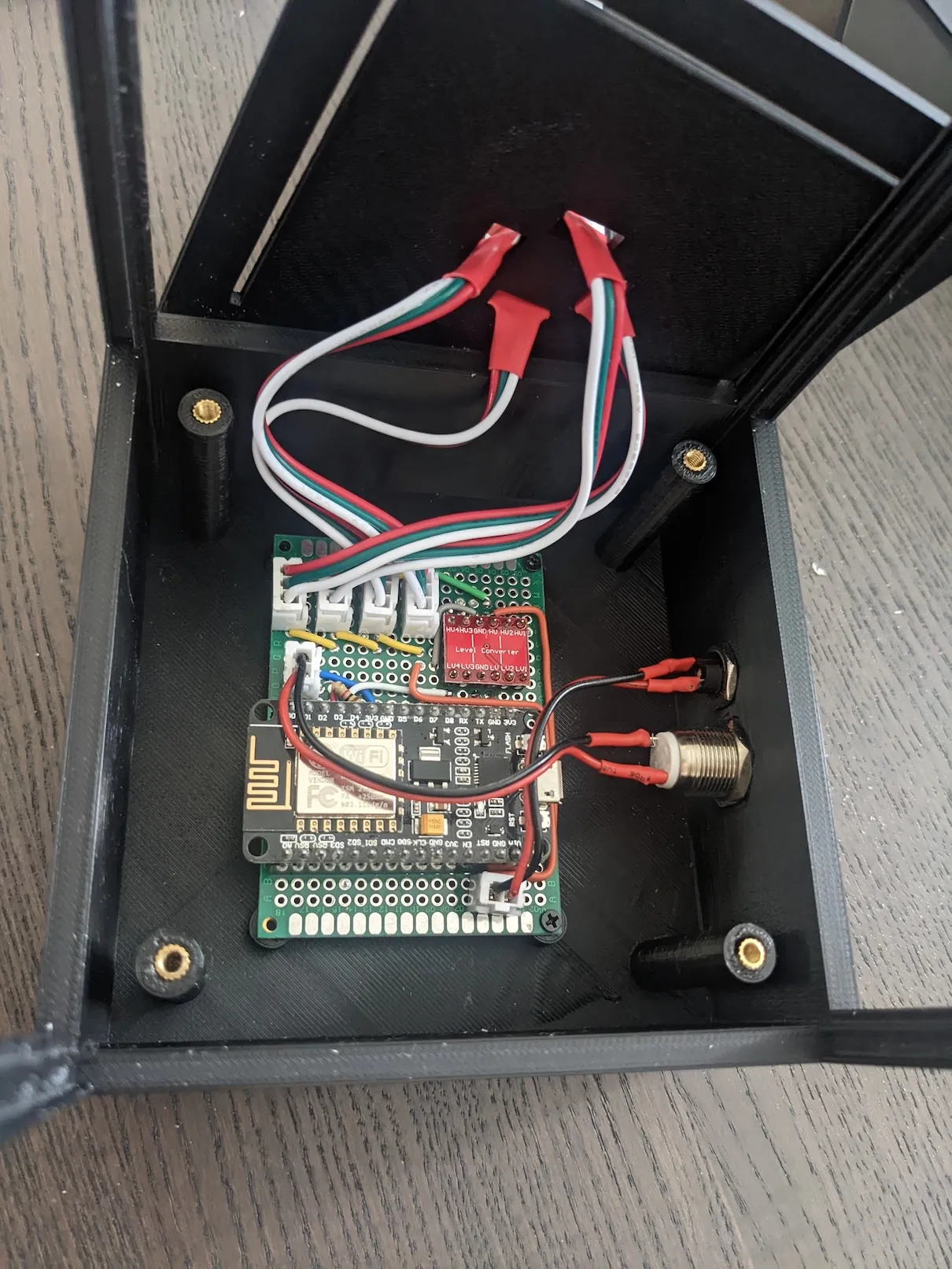 ESP8266 control board mounted inside the printed lantern base