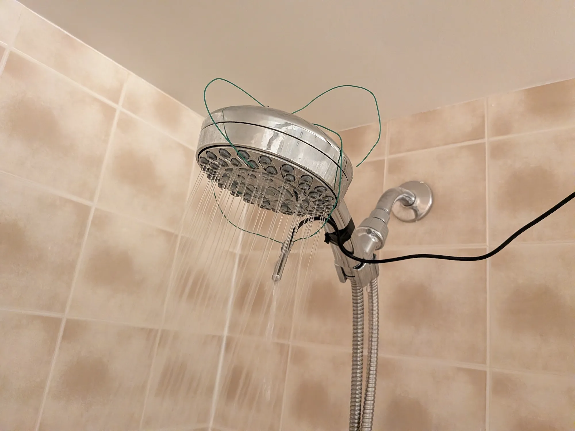Image of temperature sensor inside shower